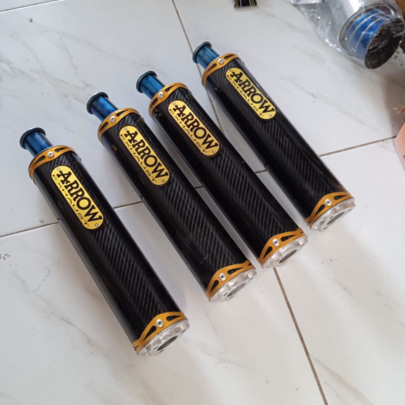 Arrow Ekzos/Manifold 2Stroke Carbon Stainless blue type only - Exhaust Arrow 2Stroke