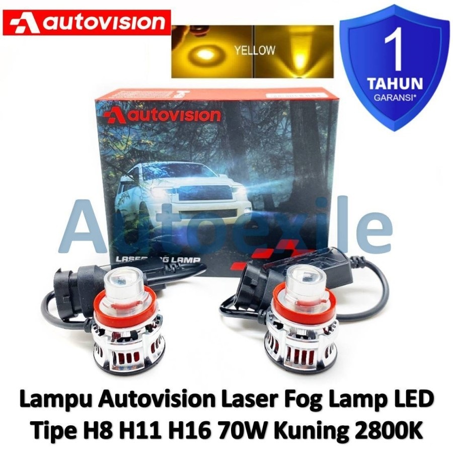 Autovision เลเซอร์หมอก LED H8 H11 H16 สีเหลือง 2800K Mini สีเหลือง Foglamp Original รถหมอก