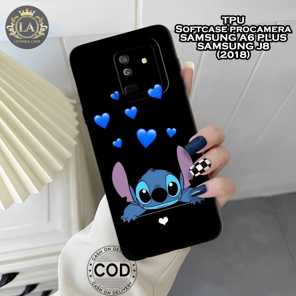 เคส HP Samsung A6 Plus / J8 (2018) - เคส Leviora - เคส Stitch แฟชั่น - เคส Samsung A6 Plus/J8 Softca