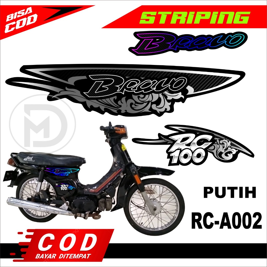 Suzuki BRAVO RC100 MOTORCYCLE VARIATION STRIPING STICKER / SUZUKI BRAVO RC100 MOTORCYCLE STRIPING LI
