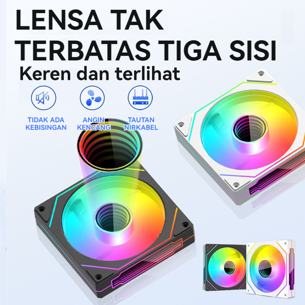 ปลอกพัดลมสีขาว ARGB Prism สีดํา 12ซม. &