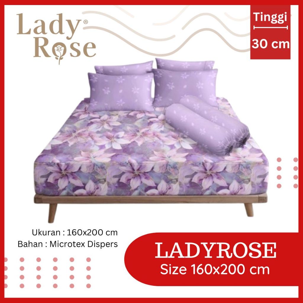 SM LADY ROSE SIZE QUEEN BED SHEET 160x200 HEIGHT 30CM