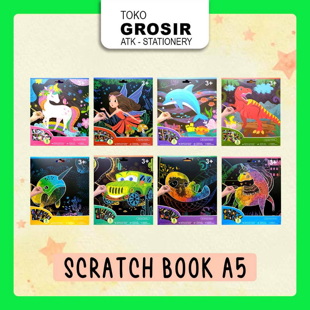 Magic Scratch Book A5 เนื้อหา 8 พร้อมภาพต่างๆ