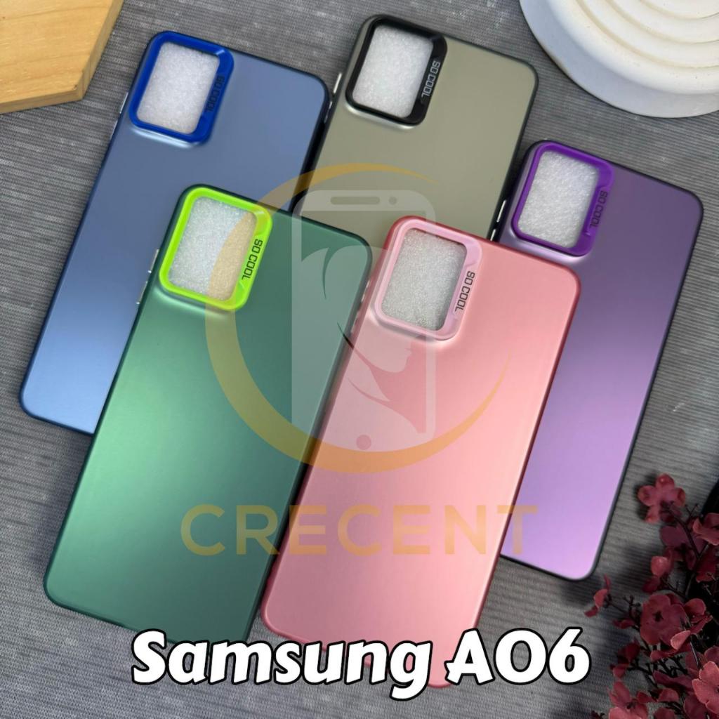 Case So Cool SoCool Hybrid ใหม่ IMD ชุบ Silver Chrome PC ซิลิโคน Samsung A06 Samsung A06s Samsung A1