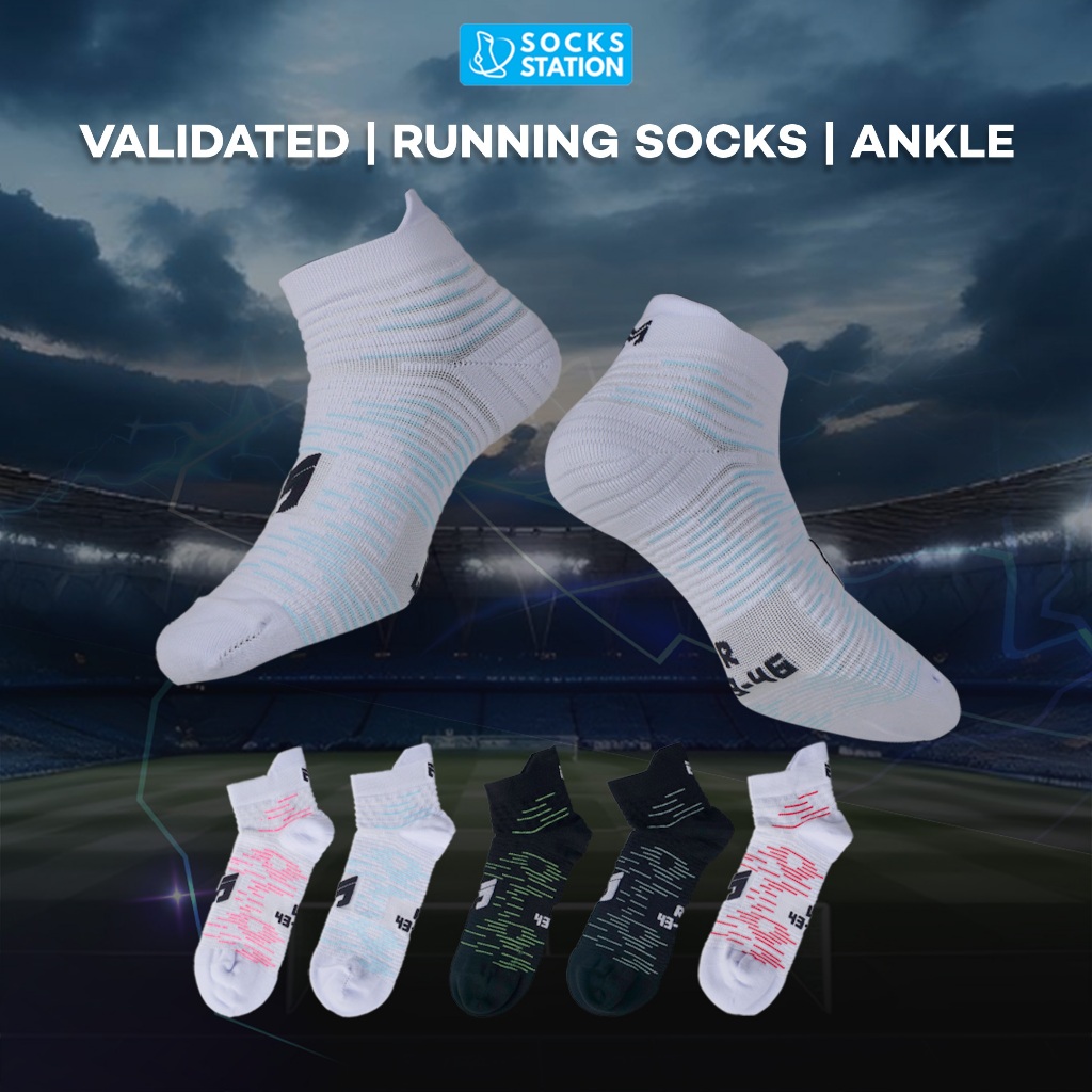 Running Socks-Stride Lines Ankle - Ankle-Length-Mens Socks-Sports Socks