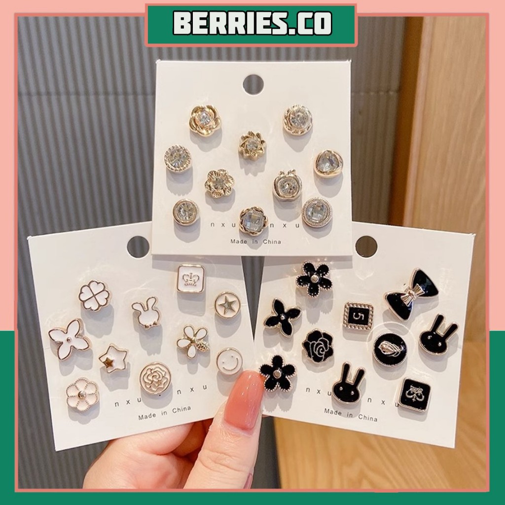 BRI * AKS1793 แฟชั่นผู้หญิงเกาหลีปุ่มเข็มกลัดอุปกรณ์เสริมที่ถอดออกได้ Hijab คอเข็มกลัด