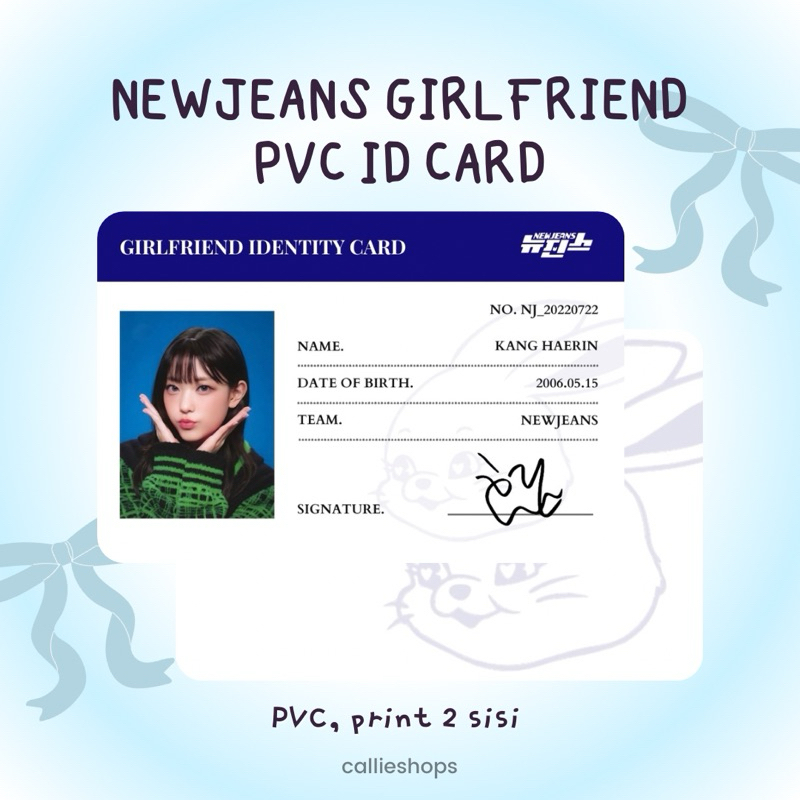 Newjeans PVC ID Card/Photocard Haerin Hanni Minji Danielle Hyein
