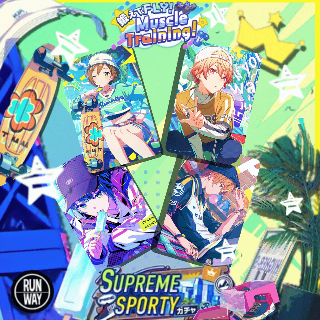 เกม • โครงการโฟโต้การ์ด Sekai Ft. ฮัตสึเนะ มิกุ| < Work Out และ FLY! ฝึกกล้ามเนื้อ! // Supreme SPORTY >| ลามิเนต/เงา DOUBLE-SIDED | รถไฟ FULLART UNOFFICIAL PHOTOCARDS