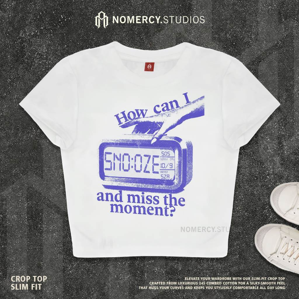 KATUN NORACY.STUDIOS - CROP TOP SNOOZE SZA SONG ALBUM | วงดนตรีโลหะ ROCK MUSIC | GRUNGE CROPTOP สีขา