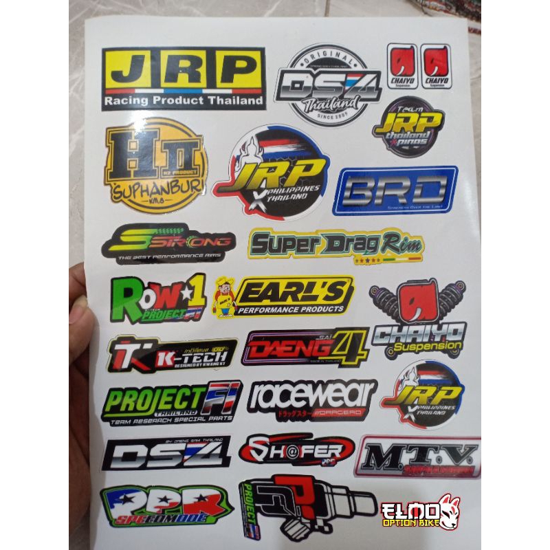 สติ๊กเกอร์ jrp h2 hII project fi brd ds4 denang shafer ktech ram1 mtv strong chaiyo ช่วงล่าง