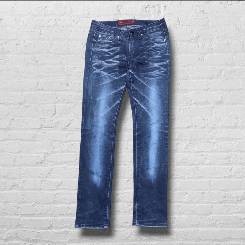V&B สีน้ําเงินเข้มล้าง Growing Skinny Fit กางเกงขายาว Preloved CJ599