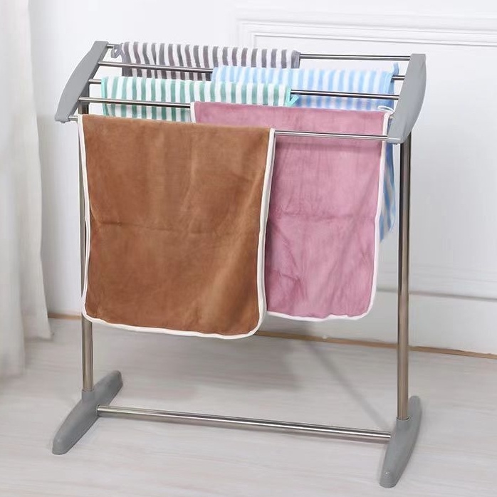 เสื้อผ้ายอดนิยมที่สุด TOWEL RACK STAINLESS TOWEL CLOSING 5 ANTI RUST PIPE STANDING CLOSET BALCONY SU