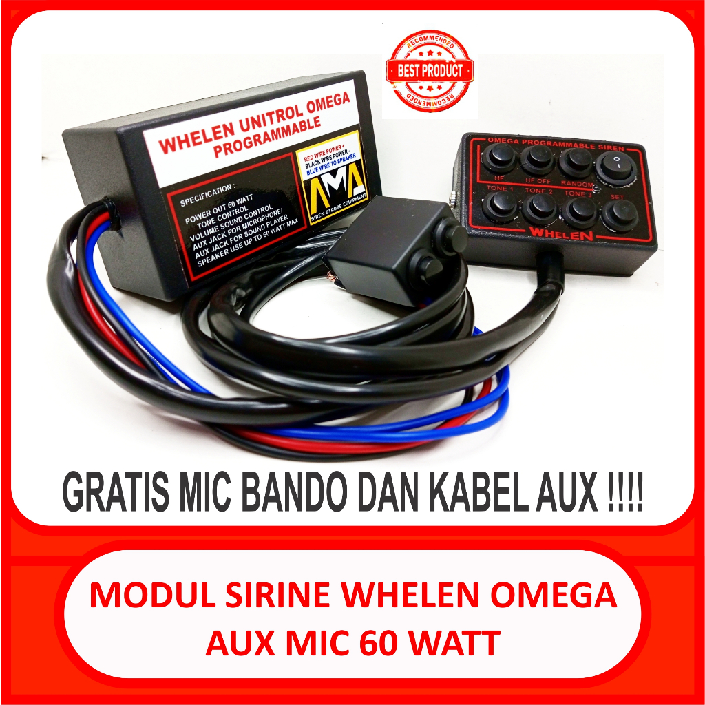 โมดูลฮอร์น Whelen omega kring hilo 60 วัตต์ ปริมาณ aux mic