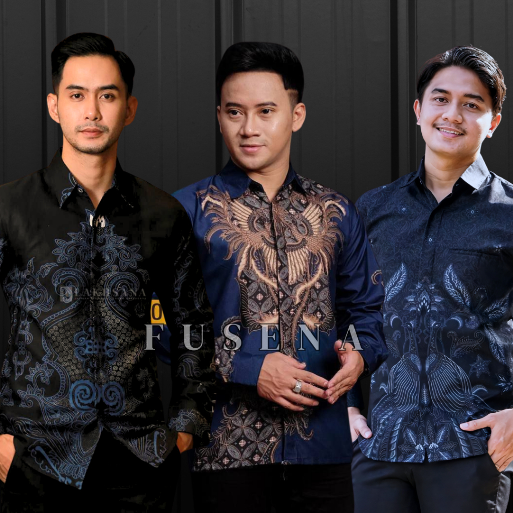 ผ้าบาติกแขนยาวผู้ชาย BATIK AZMIL KERTONAN motif รหัส 003 ไซส์ ML XL XXL Regular