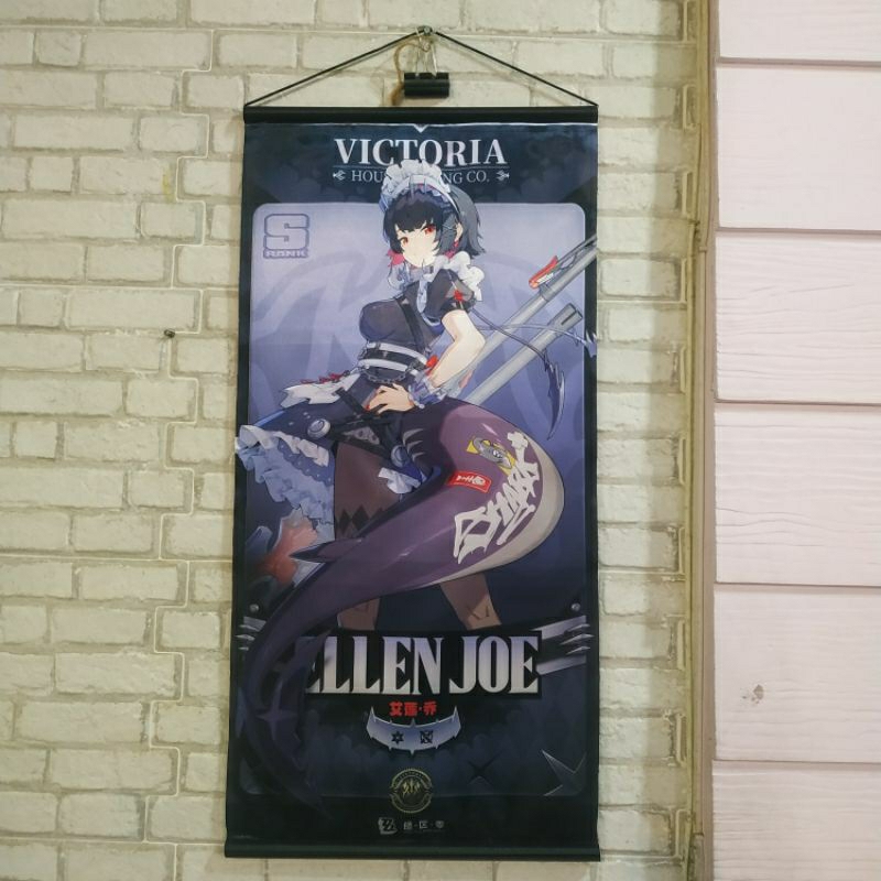 Ellen Joe Zenless Zone Zero เกมอะนิเมะโปสเตอร์ผ้าใหญ่ [nori.little]