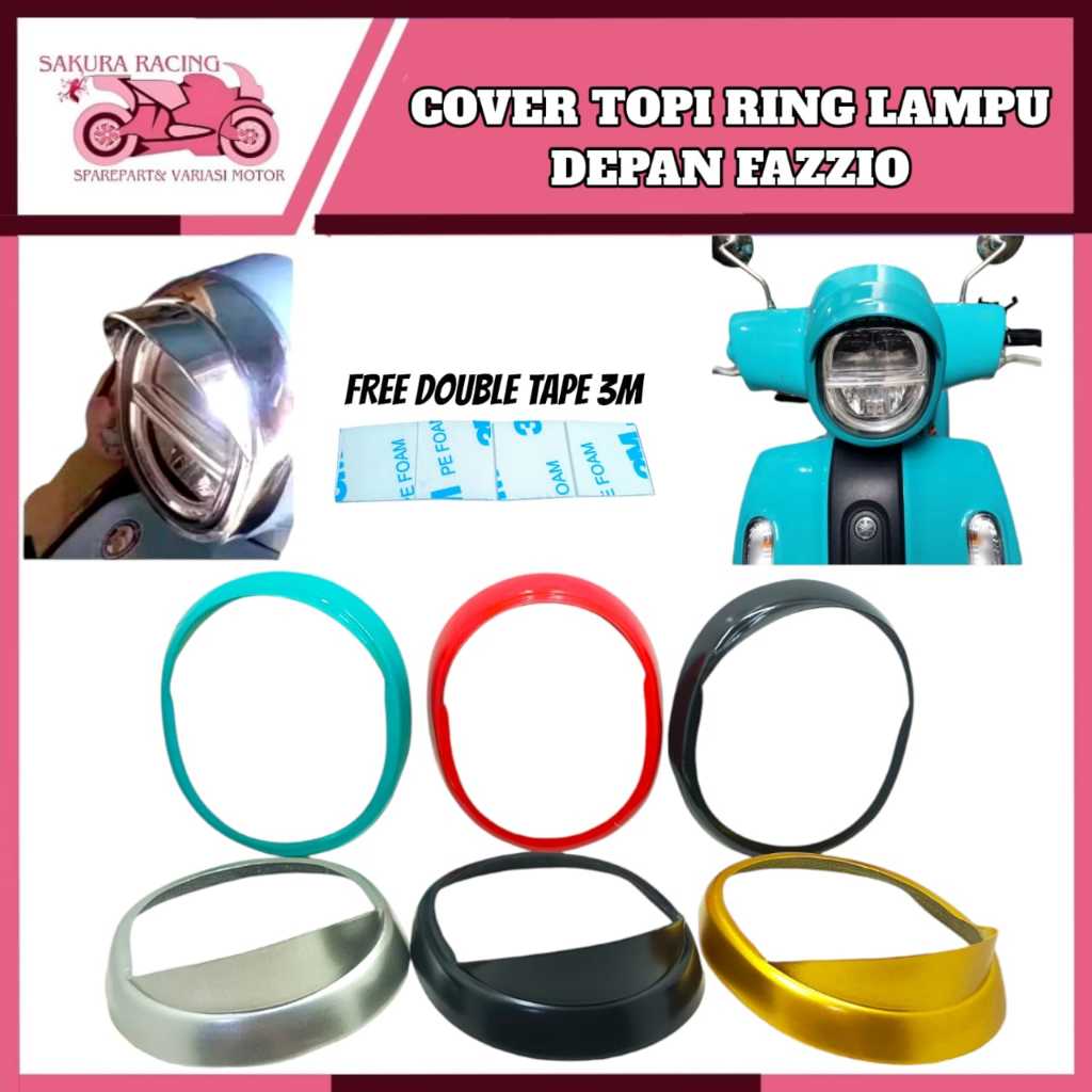 ฝาครอบไฟหน้า Fazzio ฝาครอบหมวกวงแหวนไฟหน้า Yamaha Fazio