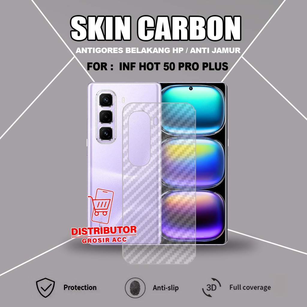 INFINIX HOT 50 PRO INFINIX HOT 50 PRO PLUS SKIN CARBON TRANSPARENT ANTI-SCRATCH BACK INFINIX HOT 50 