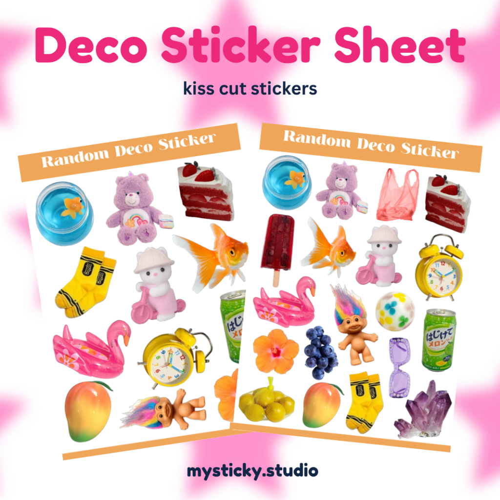แผ่นสติ๊กเกอร์ DECO / สติ๊กเกอร์ DECO PACK KAWAII Y2K VINTAGE RETRO AESTHETIC