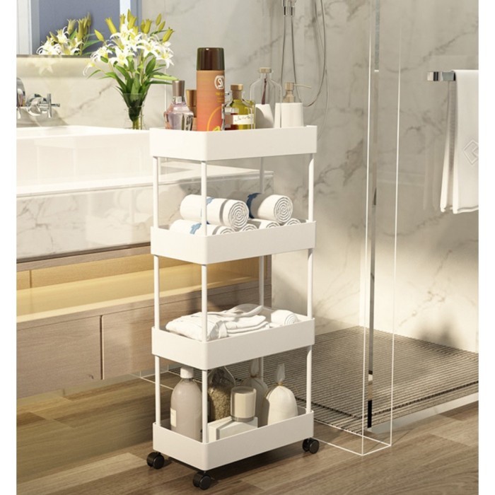 โปรโมชั่นที่ดีที่สุดคุณภาพสูง 4-TIER MULTIPURPOSE RACK 4-TIER TRLLY RACK 4-TIER KITCHEN RACK