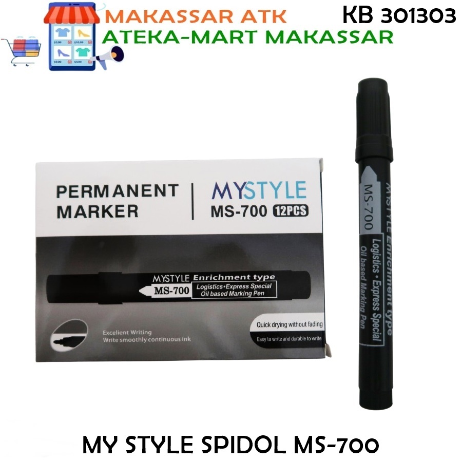 [กล่อง/12ชิ้น] MY STYLE PERMANENT MARKER MS-700