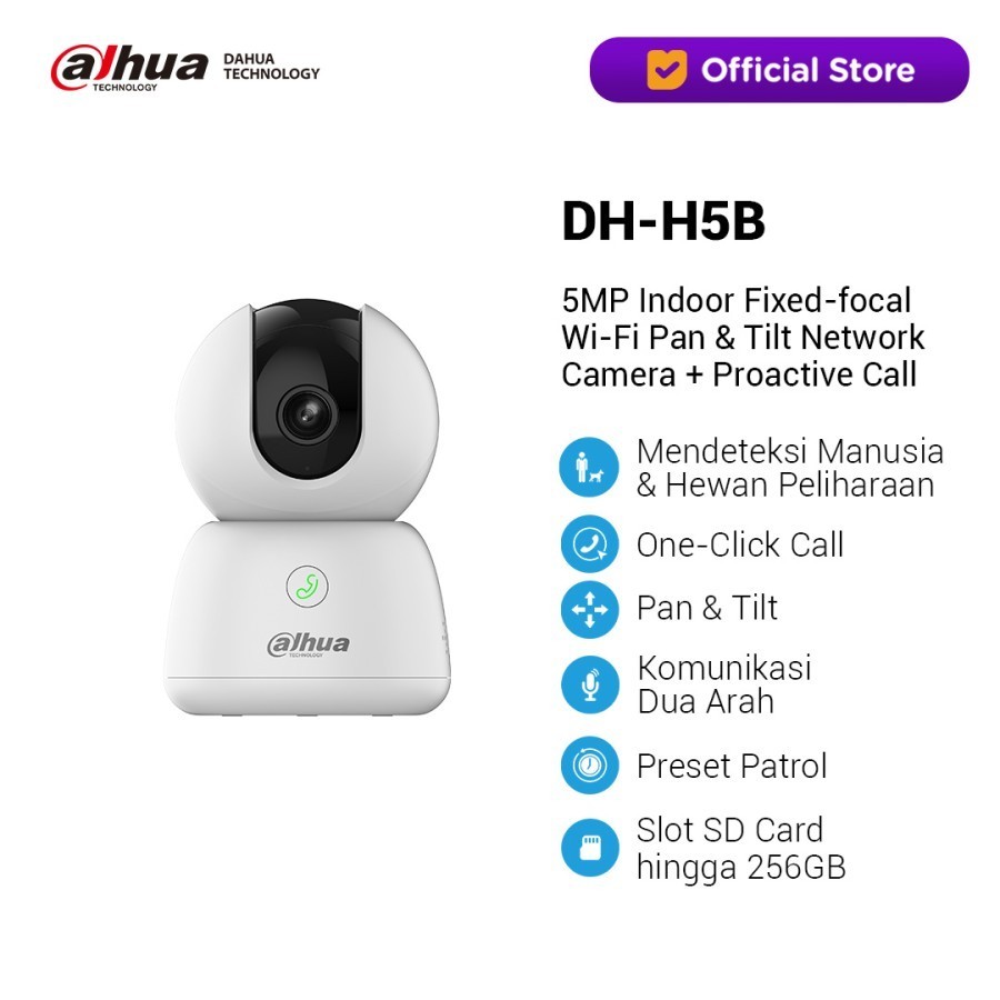 DAHUA DH-H5B กล้อง IP 5MP ในร่ม Cctv IP ไร้สาย