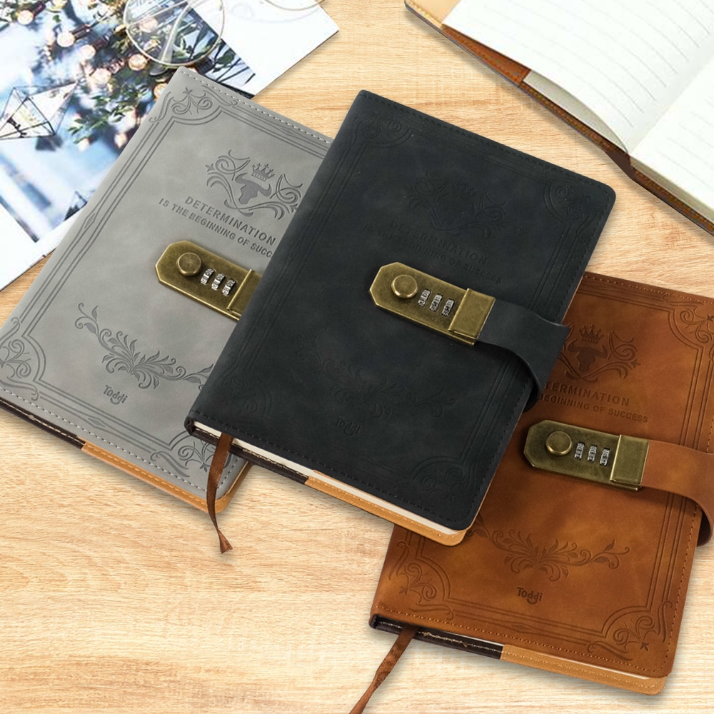 Buku Catatan Aesthetic Password Jurnal Leather Notebook Diary A5 200 Halaman