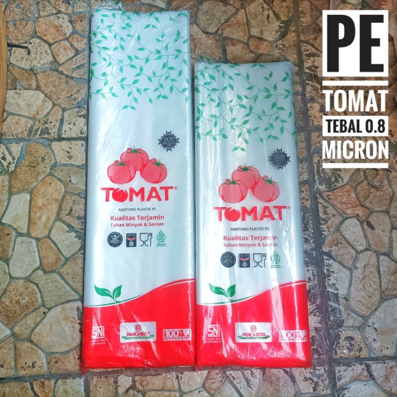 PE Tomato ถุงพลาสติก 50 ชิ้น75/60 ชิ้น100 หนา/ขนาดใหญ่ PE Tomato พลาสติก 0.8micron ความหนา