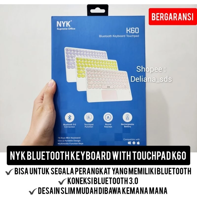คีย์บอร์ดบลูทูธพร้อมทัชแพด NYK K60