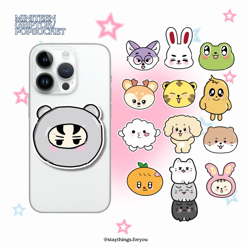สิ่งที่สนุกสนาน [พร้อม!] Miniteen seventeen griptok popsocket ที่วางโทรศัพท์อะคริลิค