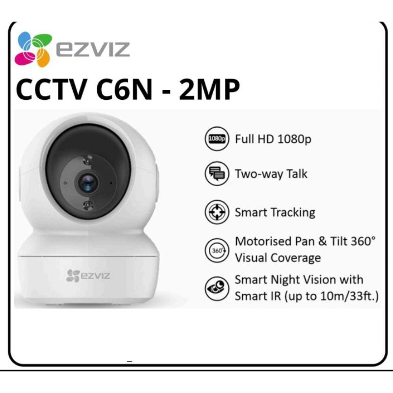 EZVIZ C6N TY1 PRO H6C 2MP สมาร์ท WiFi Pan Tilt IPC กล้องวงจรปิดในร่ม 1080P