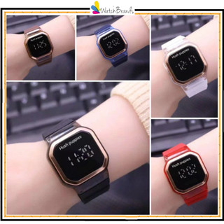 WBS JAM TANGAN RUBBER DIGITAL SEGI HUSH PUPPIES GROSIR MURAH KARET SPORT LED PRIA WANITA COUPLE HP009
