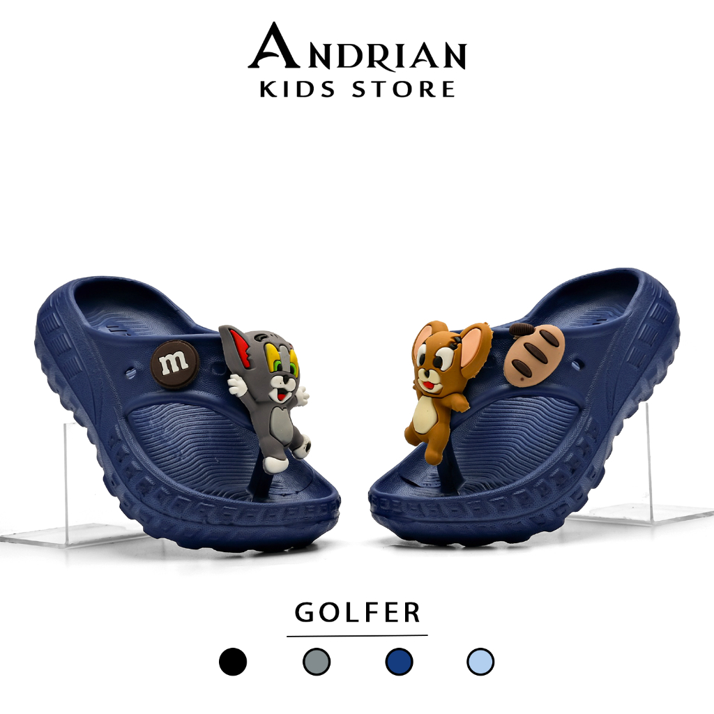Andrian DILI - รองเท้าแตะเด็ก Flip-flops สําหรับเด็กที่มีตัวอักษร Tom and Jerry 2 - 8 ปี
