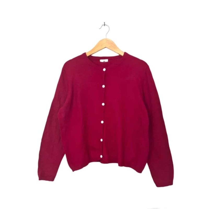 MERAH Basic O-Neck คาร์ดิแกนหัวใจสีแดง (CODE: B44 - 29)