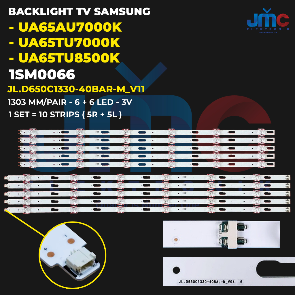 Samsung TV Backlight 65 นิ้ว UA65TU7000 UA65TU8000 UA65AU7000 UA65TU8500K BN96-50313A