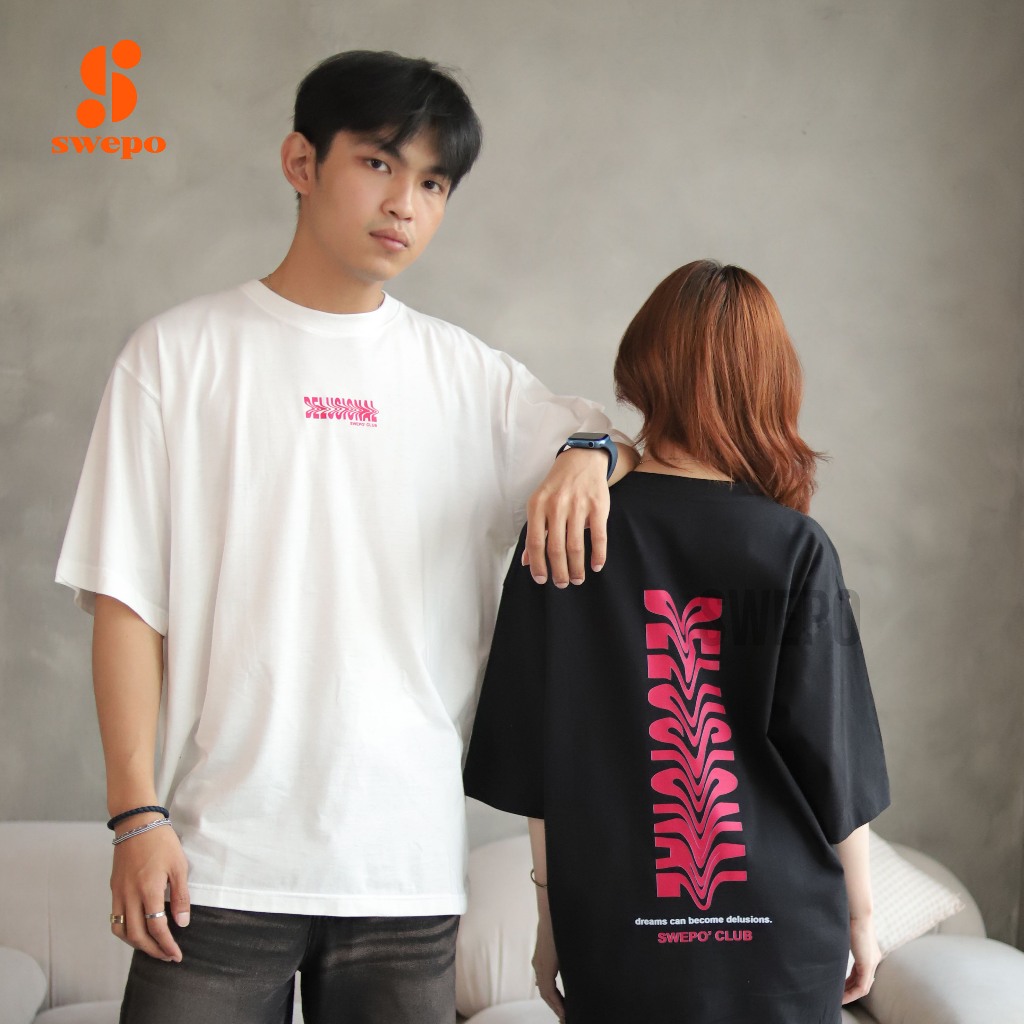 เสื้อยืด Swepo Oversize Deolutional (สกรีน) Size M-XXL (ชายและหญิง)