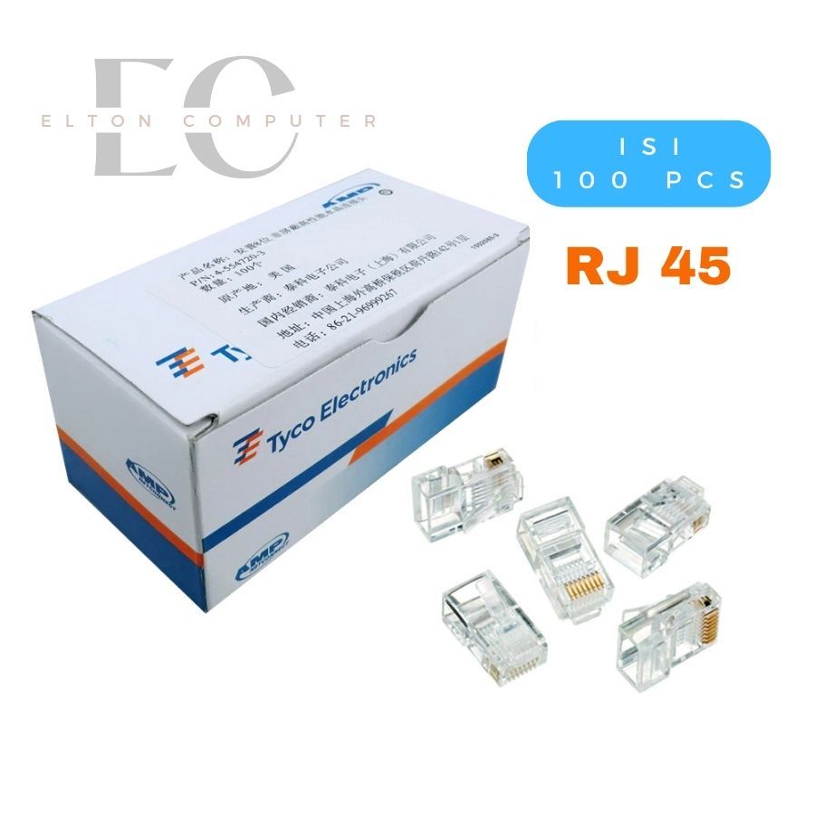 Connector 100 ชิ้น / 100 ชิ้นUTP RJ45 Cat 5e / RJ 45 Cat5e Connector / RJ45 LAN Connector / RJ 45 กล