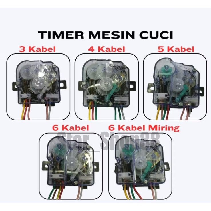 TIMER MESIN CUCI MULTI WASH / SPIN LENGKAP DARI 2 3 4 5 6 7 KABEL