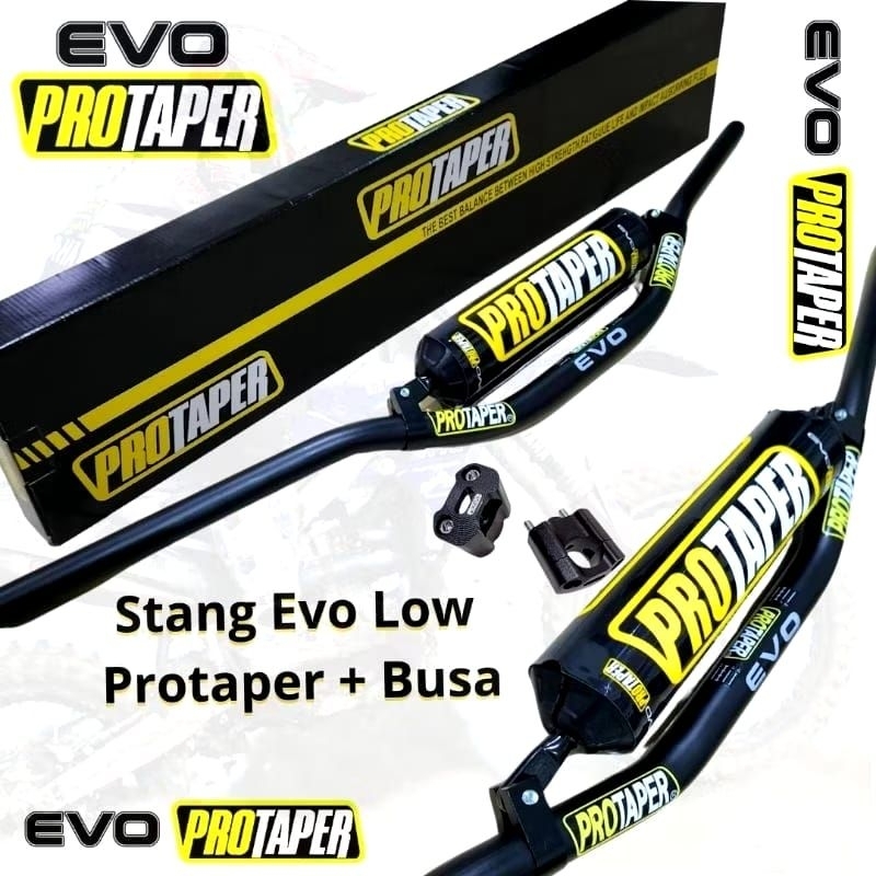 4 in 1 Protaper Evo Low Fatbar Handlebar Package + Handlebar Cross โฟม + Universal Protaper CNC Handlebar Raiser