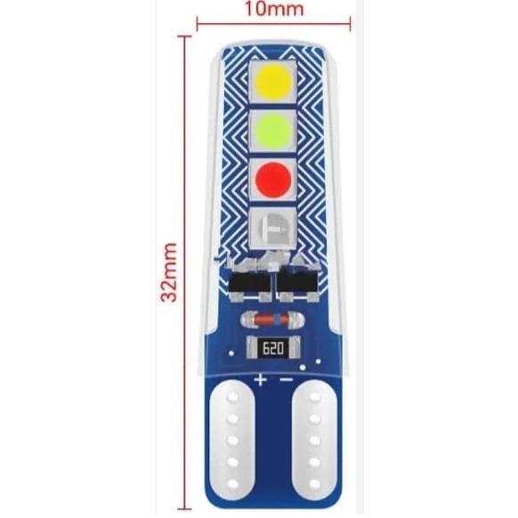 MATA T10 ไฟเลี้ยว jelly 8 ตาโต BLINKING RUNNING RGB