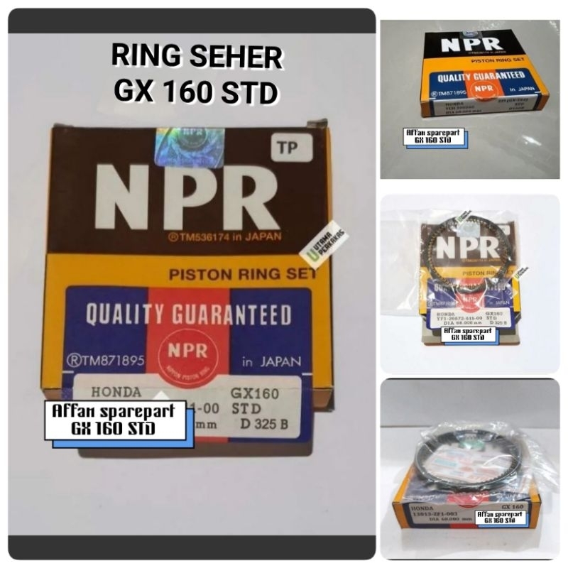 MESIN GX 160 RING SET STD THIN (พิเศษสําหรับ HONDA) HONDA GX 160 - GP 160 - GX 200 NPR ENGINE SEHER 