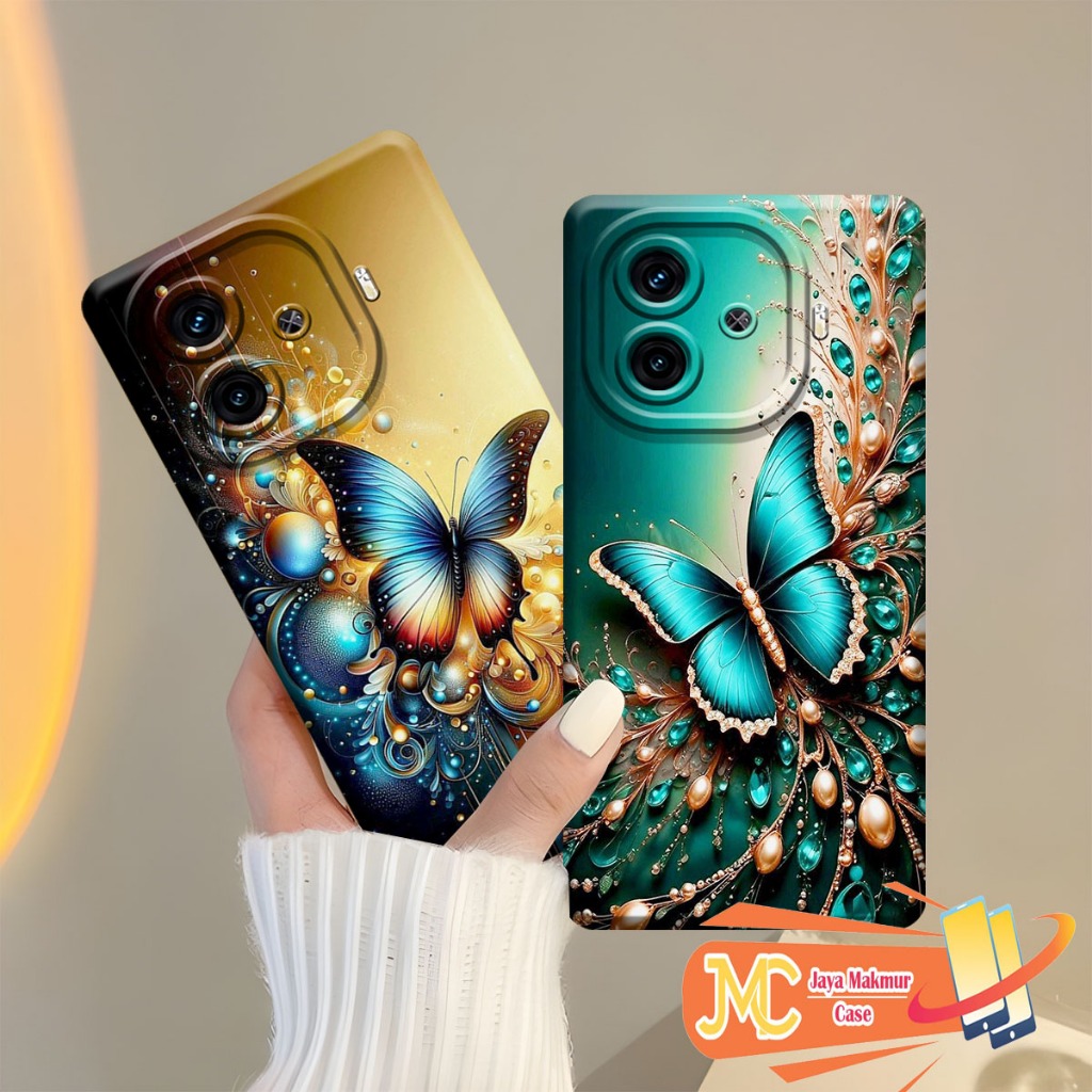 SOFTCASE VIVO IQOO Z9 TURBO 5G / IQOO Z7 5G / IQOO Z7X 5G 2024 ใหม่ล่าสุด / ผีเสื้อสวย MOTIF - เคส I