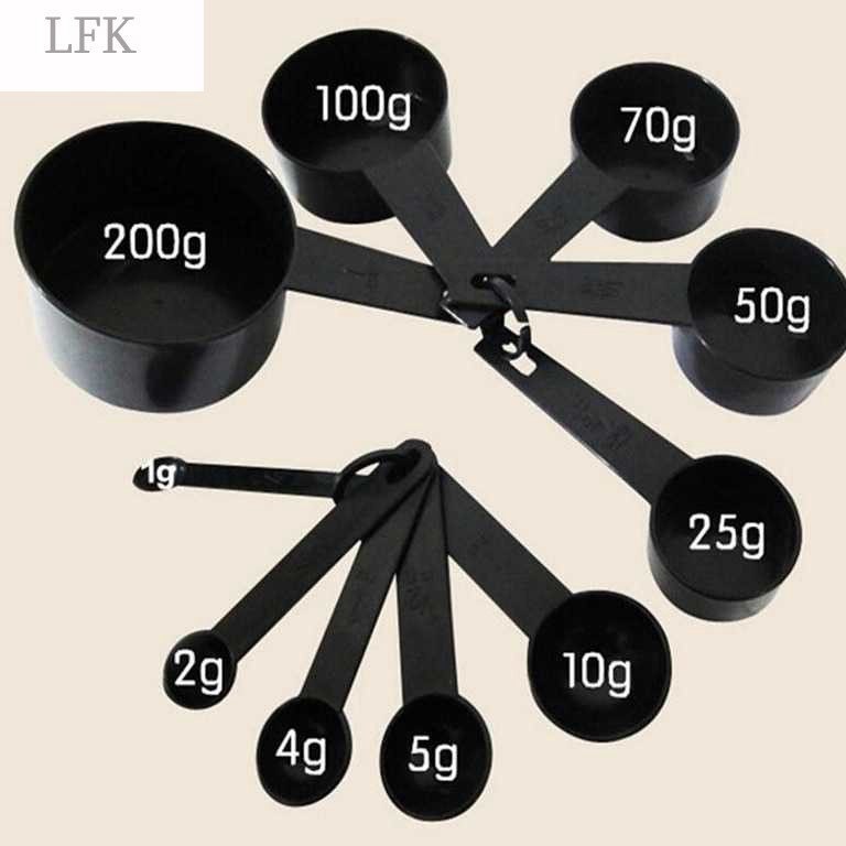 โมเดิร์นนําเข้าวัด SPOON สีดํา 1PCSSET MEASUREMENT ML SPOON TEA COFF COFF GRAM KITCHEN TEA CAFE REST