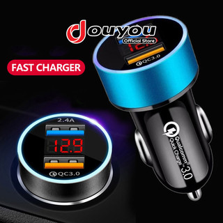 Car Charger Colokan Cas Hp Mobil 2 Ports 3.1A 12V-24V Output AH044