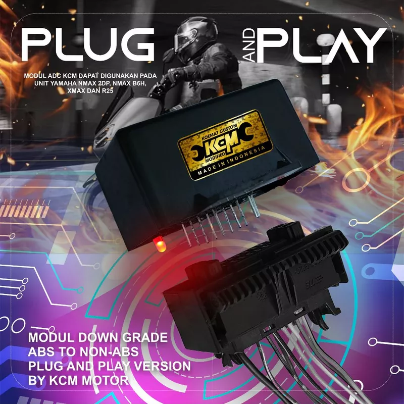 PLUG AND PLAY, เกรดโมดูลลง ABS ถึง NON-ABS NMAX, XMAX, R25 YAMAHA, (โมดูล ABS PNP Koemat Custom / Koematcustom / KCM)
