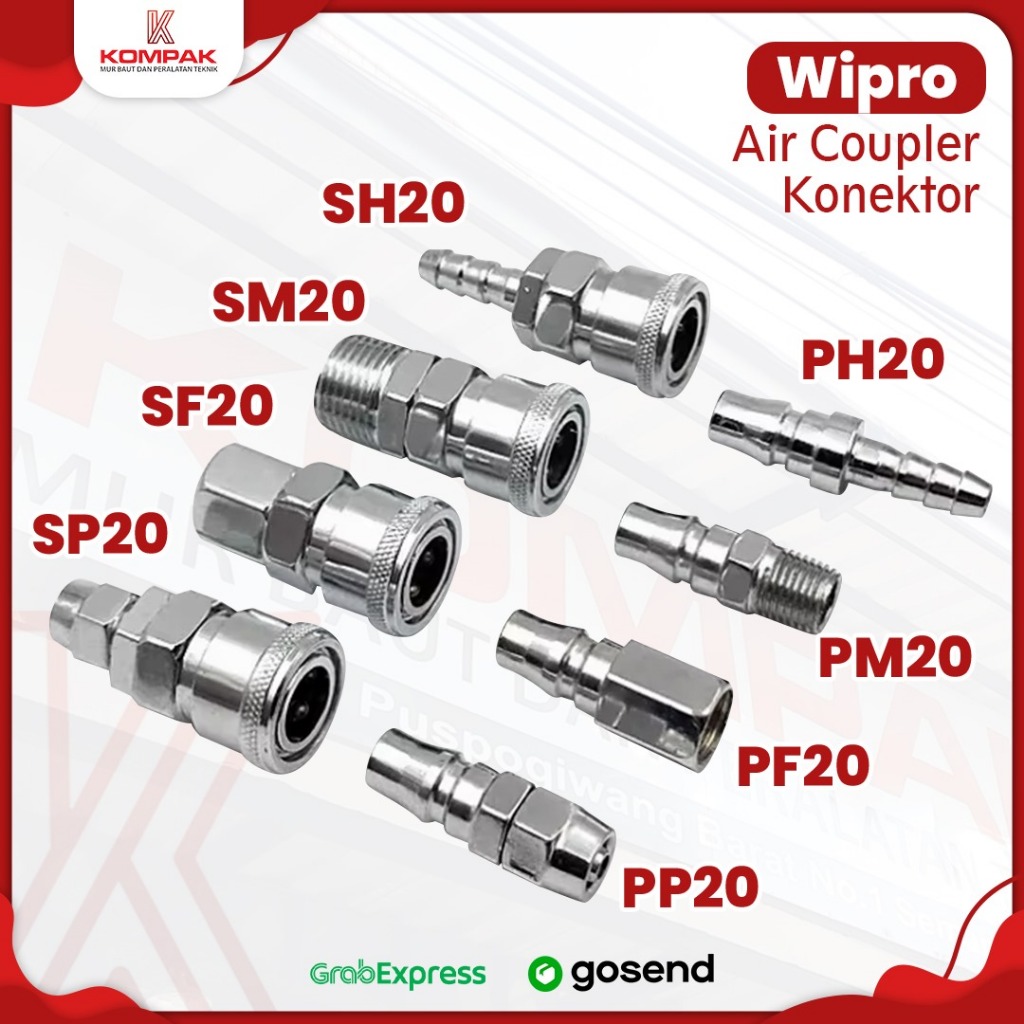WIPRO Quick Coupler PH20 PM20 PF20 PP20 SH20 SM20 SF20 SP20 / Air Coupler Air Compressor Connector C