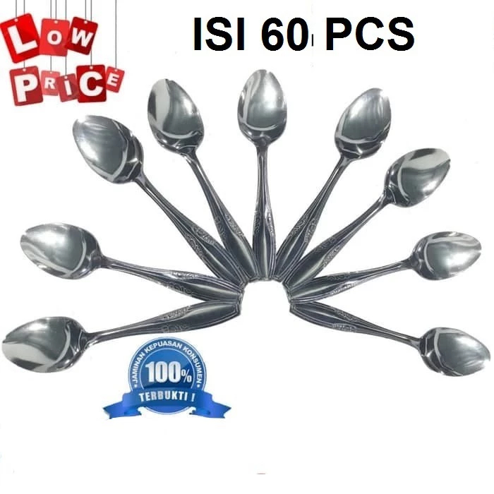 ใหม่!!! BUNDLING 60 PC / 5 DOZEN THICK STAINLESS STEEL SPOONS + FORKS 303 / 888