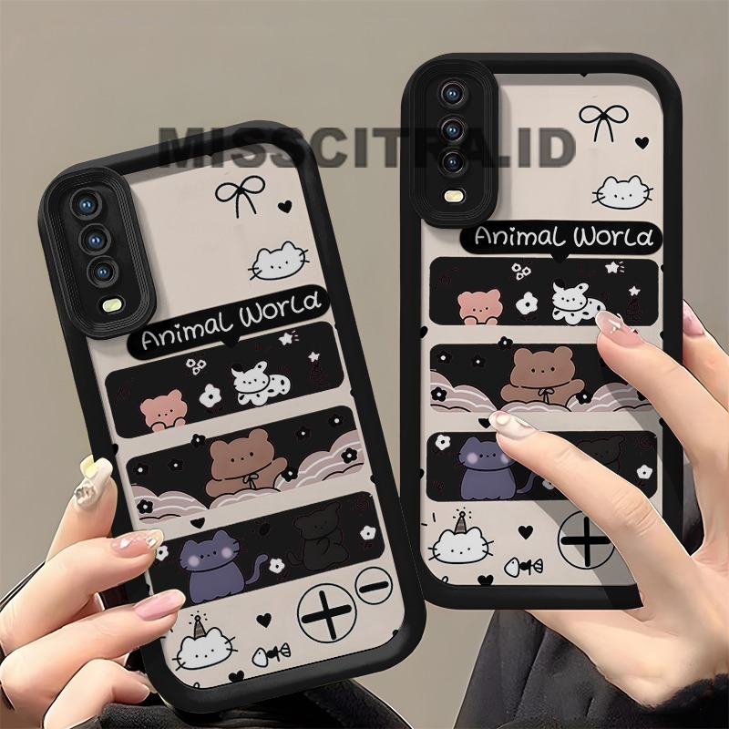 YX136 ฝาครอบกรณีน่ารัก ANIMALS WORLD COMPATIBLE สําหรับ OPPO A1K A1 A3S A3X A3 PRO A5 A5i A5X A6 A6S
