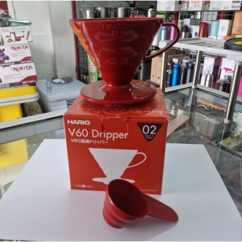 VD-INT-02R V60 Dripper สําหรับ 1-4 ถ้วย Hario made in Japan w/measuring ช้อน