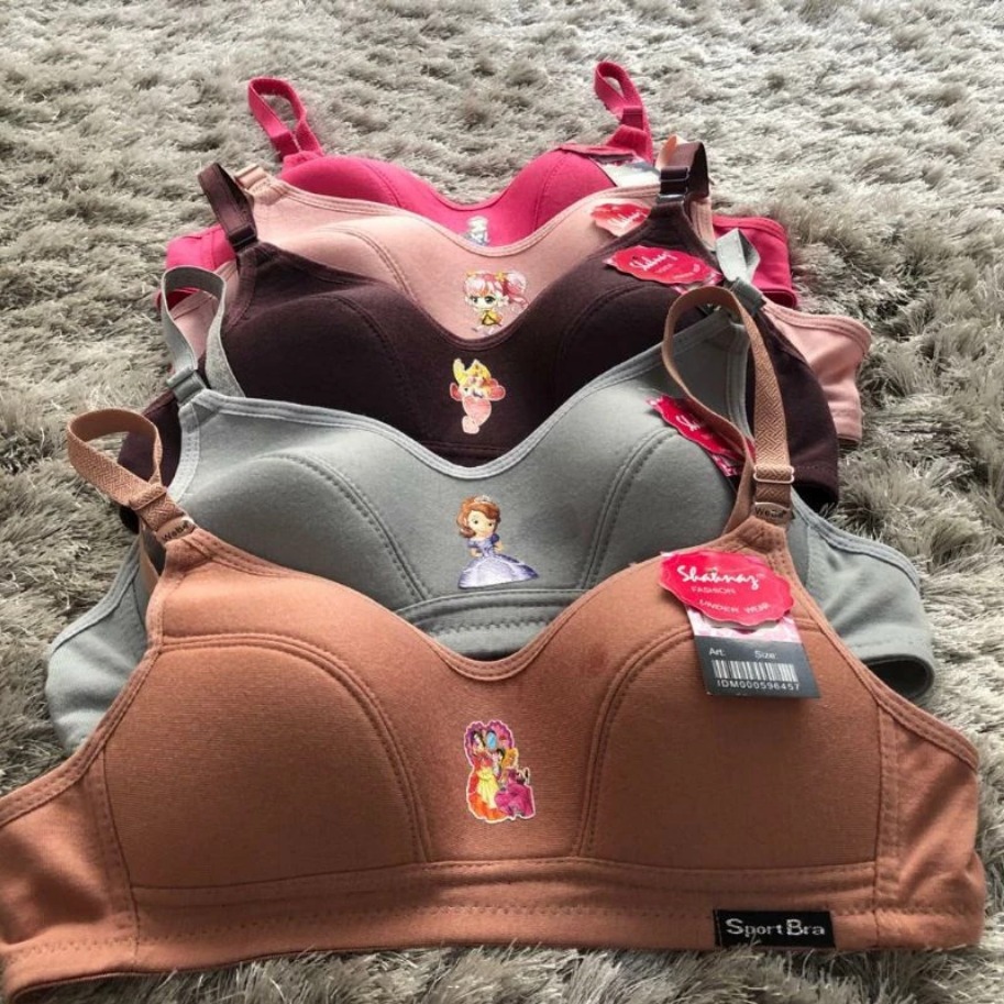 KATUN 6 ชิ้น BH BRA กีฬากีฬา I CUP AI ตัวอักษร I วัสดุผ้าฝ้ายนุ่ม I SIZE 34 36 38 I ภาพจริง