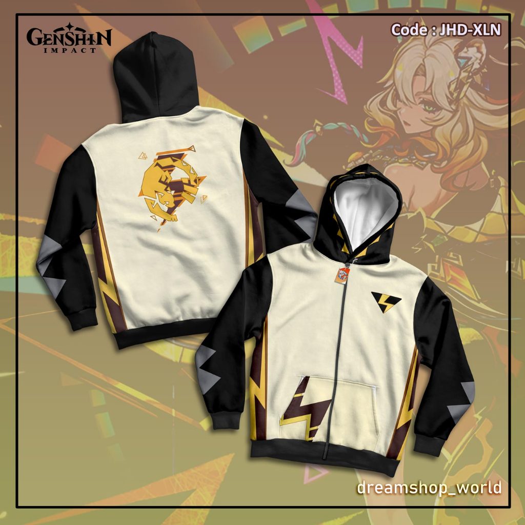Genshin Impact Xilonen ผู้ชายและผู้หญิง Casual อะนิเมะเกม Fullprint Hoodie Jacket